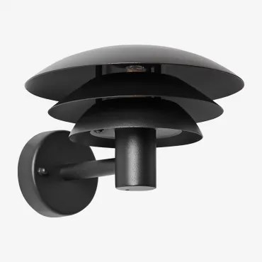 Candeeiro De Parede De Exteriores De Aço Inox Lirano Preto - Sklum