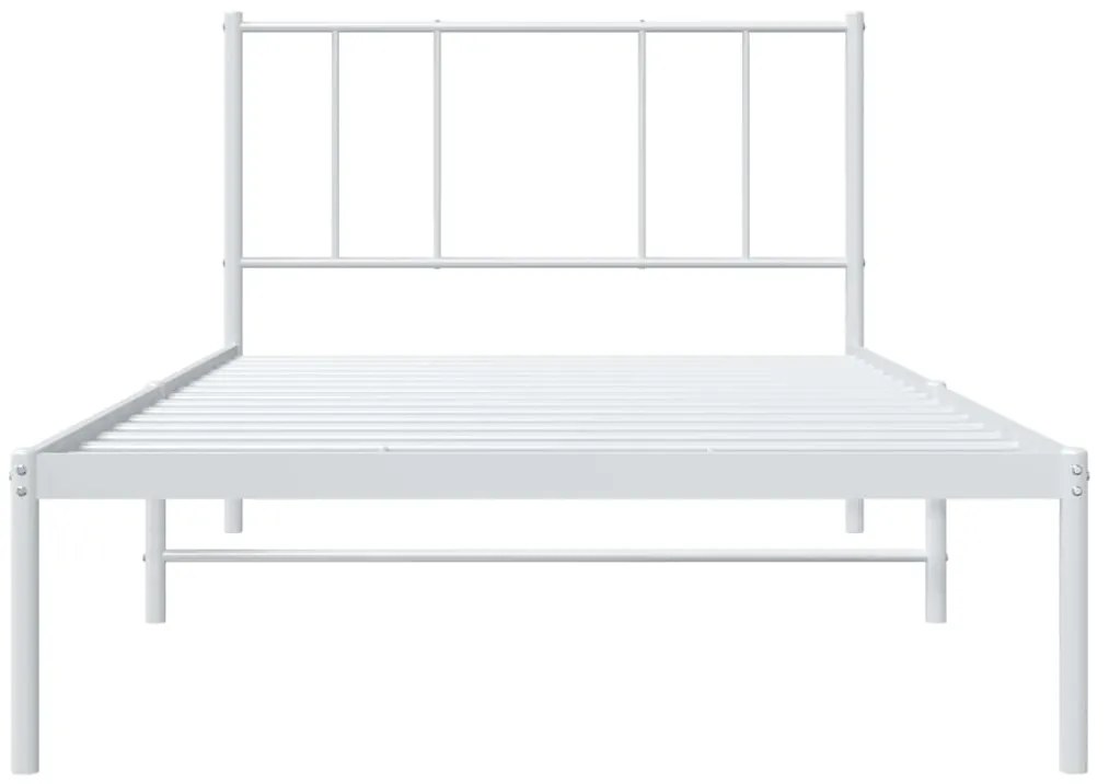 Estrutura de cama com cabeceira 80x200 cm metal branco