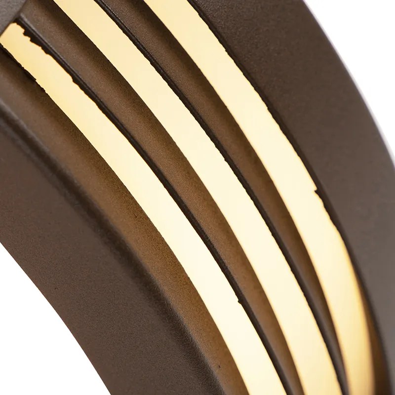 Candeeiro de parede moderno castanho ferrugem IP44 - Hurricane 1 Moderno