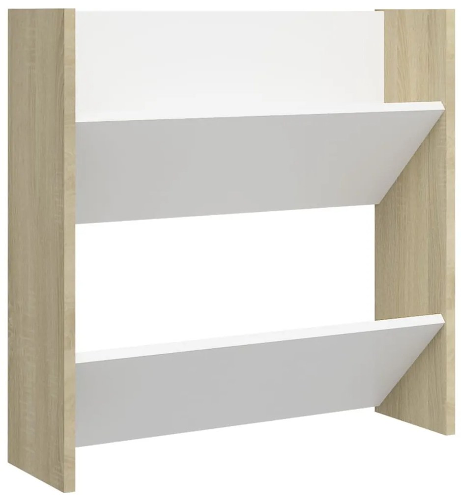 Sapateiras de parede 4 pcs 60x18x60 cm contrapl. branco/sonoma