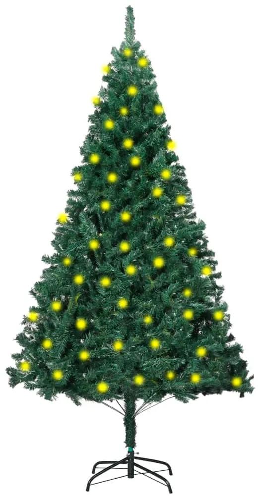 3077450 vidaXL Árvore de Natal artificial + LEDs/ramos grossos 180 cm verde