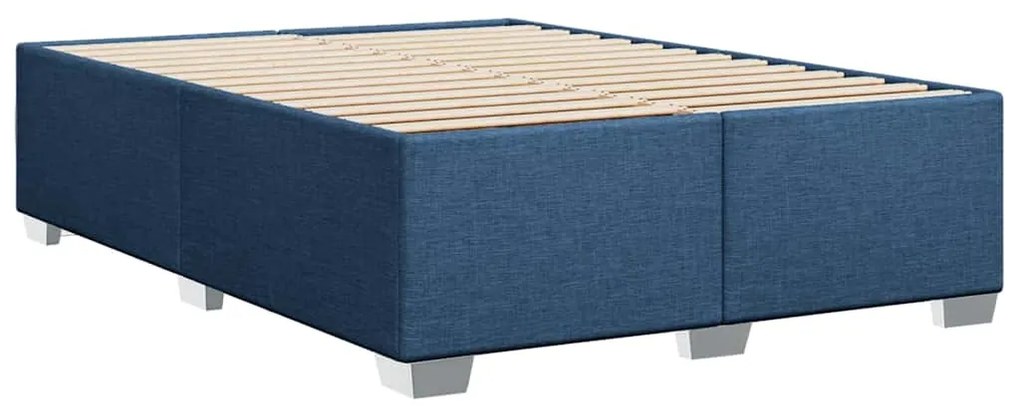 Cama com molas/colchão 140x190 cm tecido azul