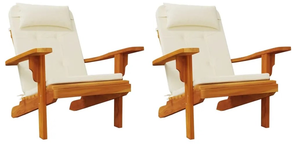 Almofadões p/ cadeira adirondack 2 pcs tecido oxford cor creme