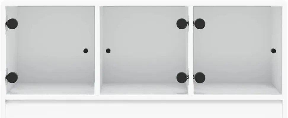Móvel de TV c/ portas de vidro 102x37x42 cm branco