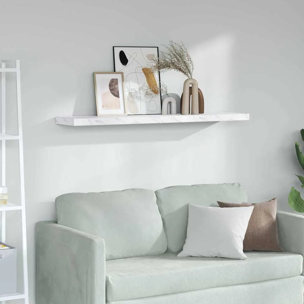 vidaXL Prateleira de Parede Mármore Branco 120 x 23,5 x 4 cm
