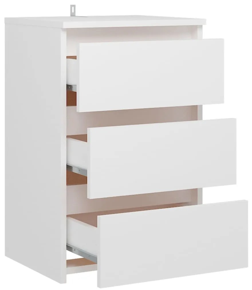 Mesas de cabeceira 2 pcs 40x35x62,5 cm derivados madeira branco