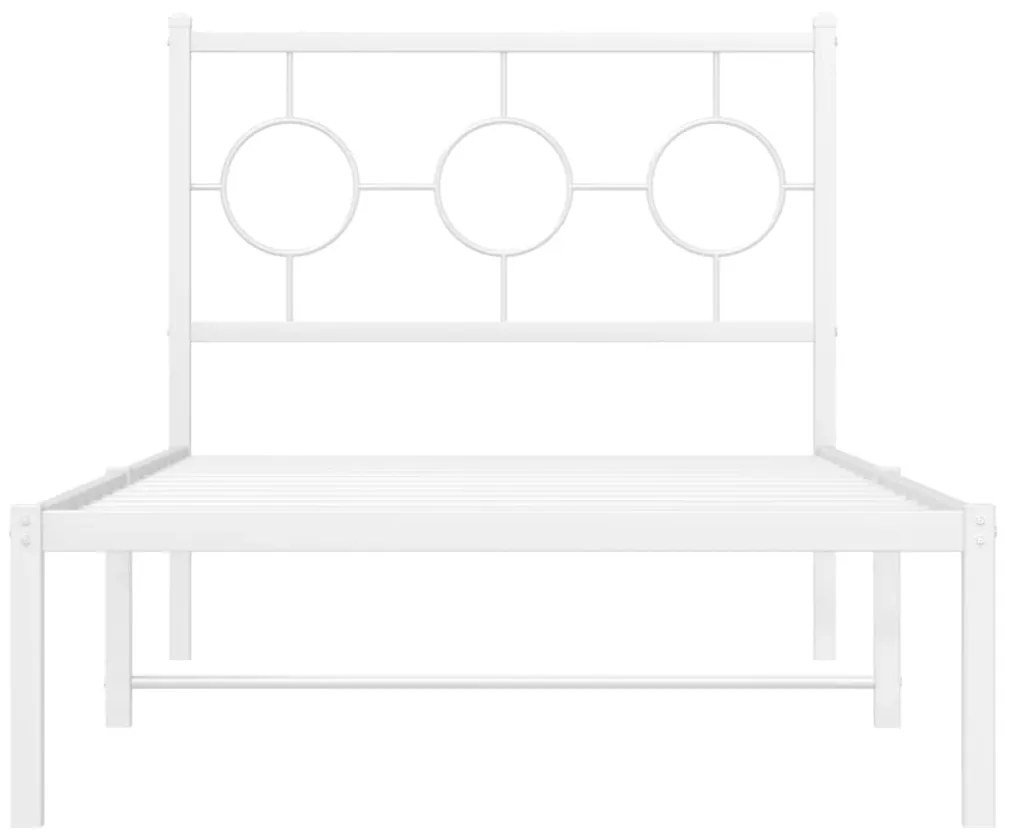 Estrutura de cama com cabeceira 90x190 cm metal branco