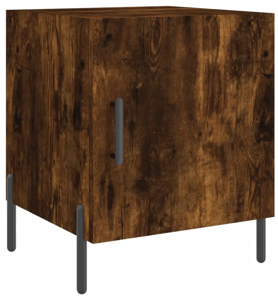 Mesa cabeceira 2pcs 40x40x50cm derivado madeira carvalho fumado