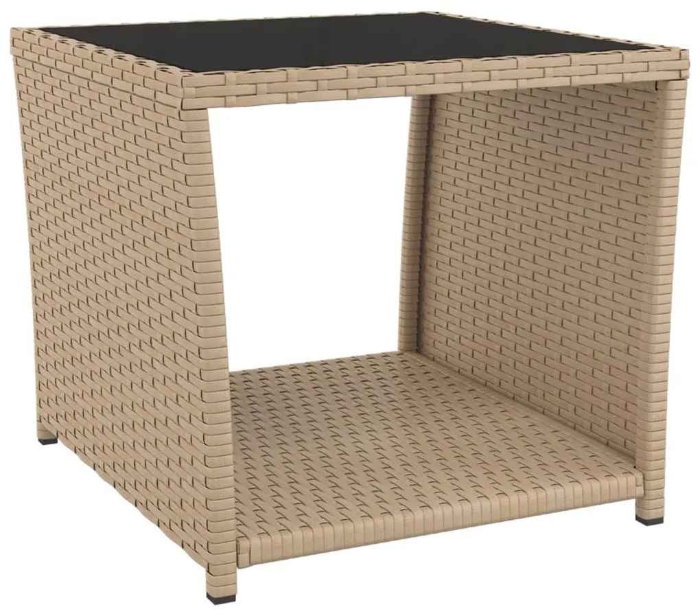 3 pcs conjunto lounge para jardim vime PE e aço bege