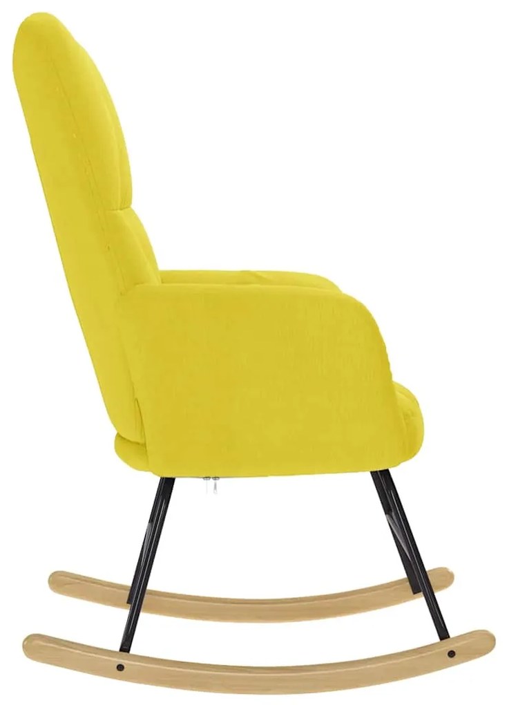 Cadeira de baloiço tecido amarelo claro