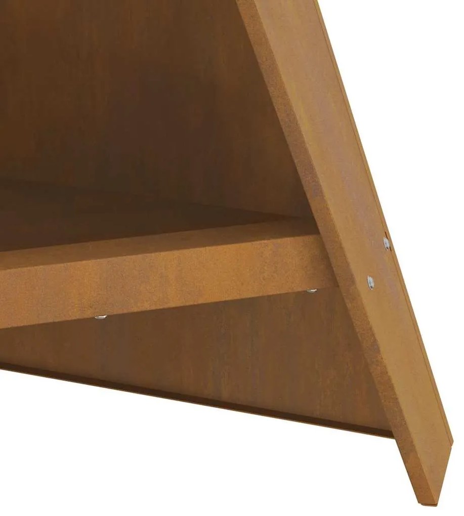 Fogueira Pirâmide Preta 58x36x100 cm Aço