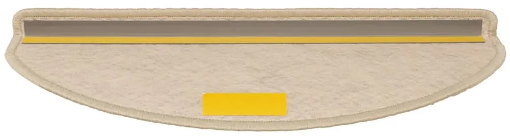 Tapetes escada adesivos aspeto sisal 15pcs 65x21x4cm cor areia
