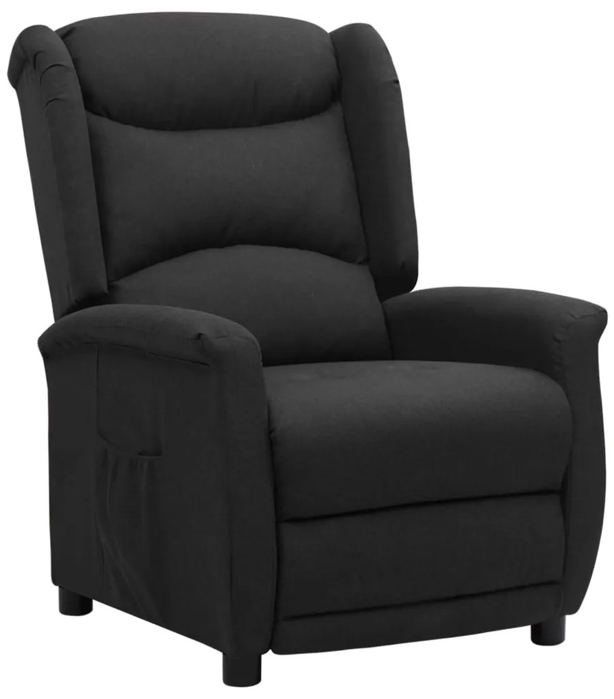 vidaXL Poltrona reclinável tecido preto