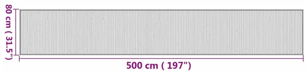 Tapete retangular 80x500 cm bambu cor natural