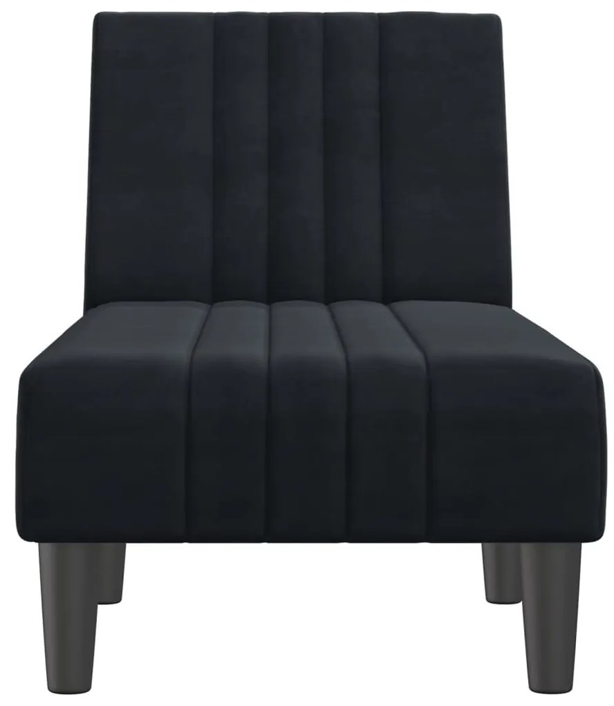 Chaise longue veludo preto