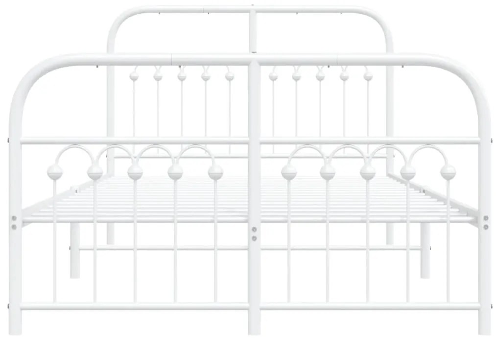 Estrutura de cama com cabeceira e pés 120x200 cm metal branco