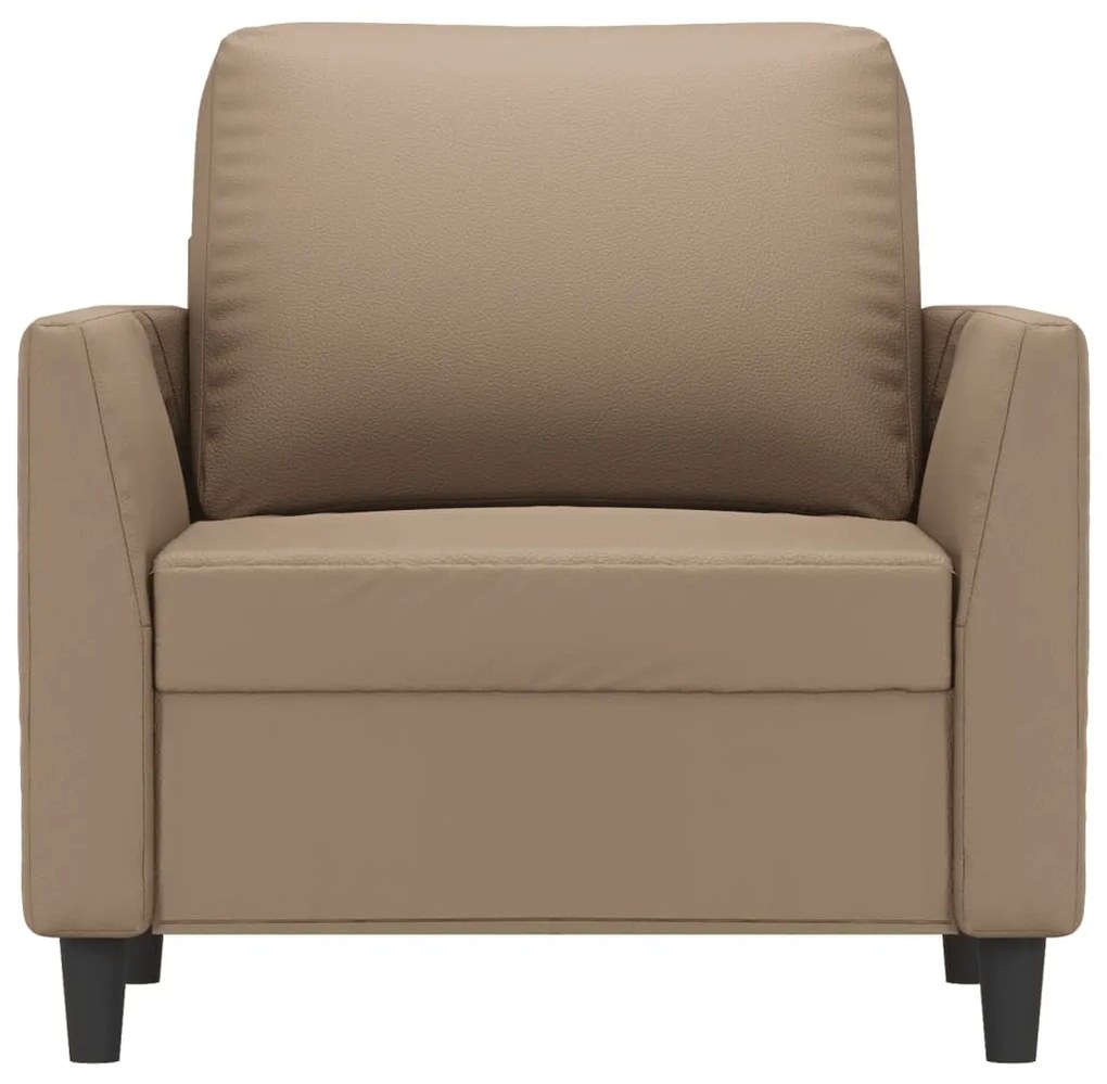 Poltrona 60 cm couro artificial cappuccino