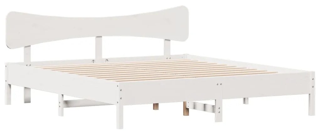 Cama sem colchão 180x200 cm madeira de pinho maciça branco