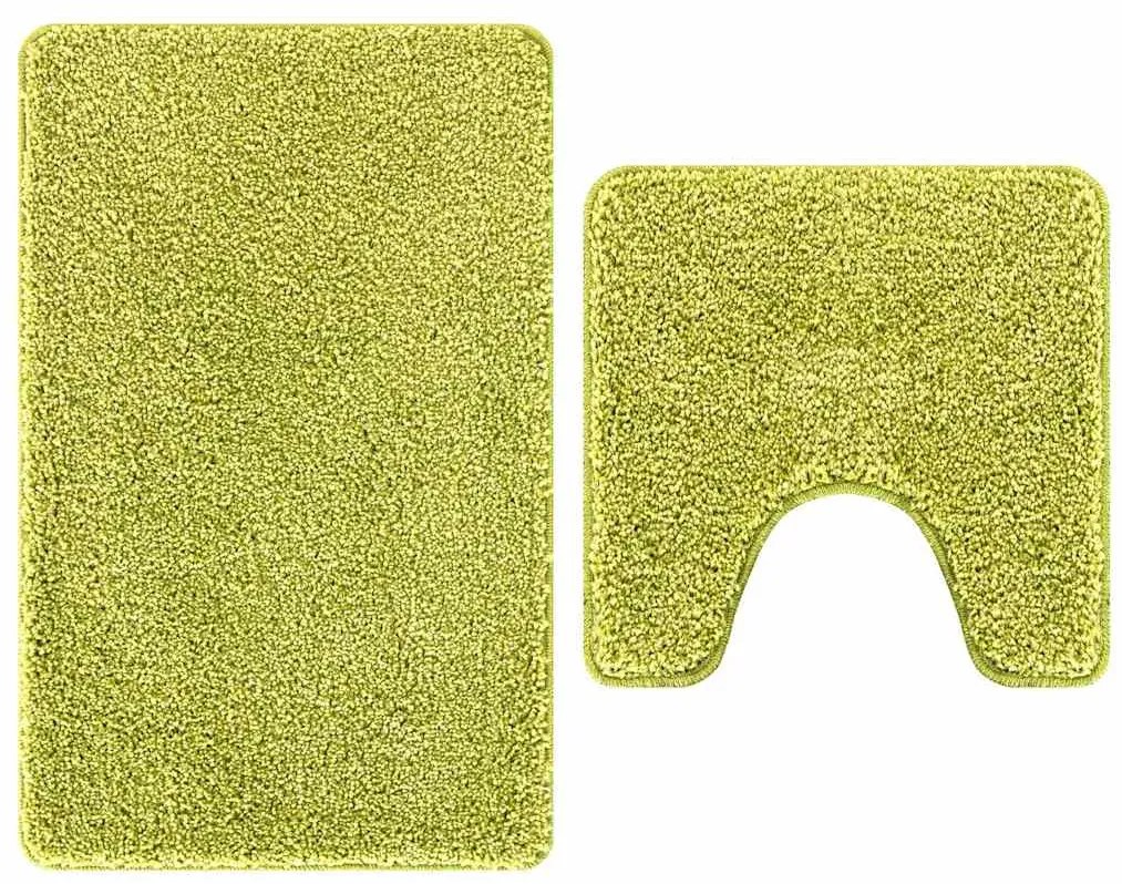Conjunto de Tapetes de Banho de 2 Peças Verde em Polipropileno Antider
