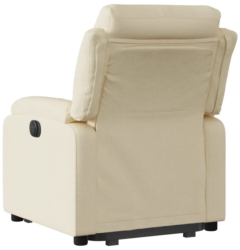 Poltrona reclinável elevatória tecido cor creme