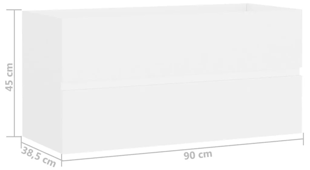 Armário de Parede para Lavatório de 90 cm - Branco - Design Moderno