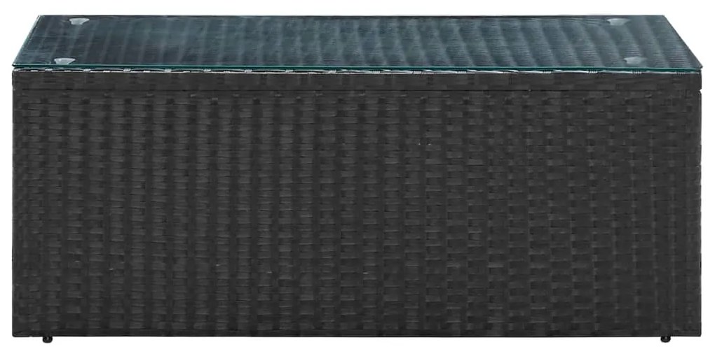 4 pcs conjunto lounge de jardim c/ almofadões vime PE preto