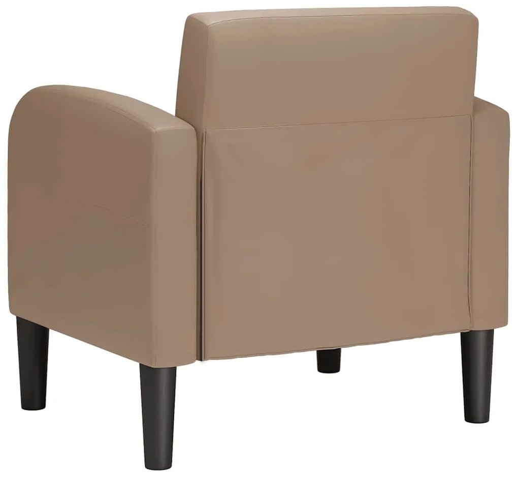 Poltrona com apoios de braços 54 cm couro artificial cappuccino