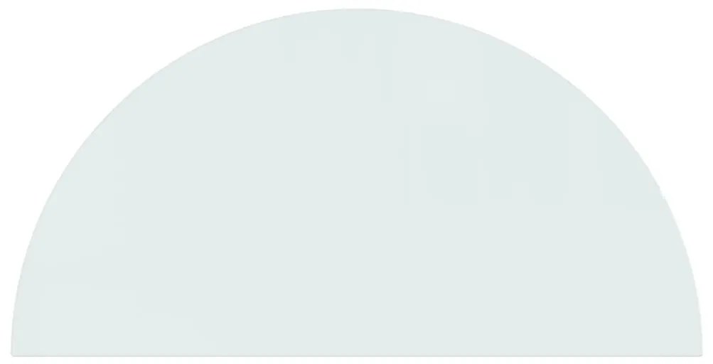 Placa de vidro semicircular para lareira 1200x600 mm