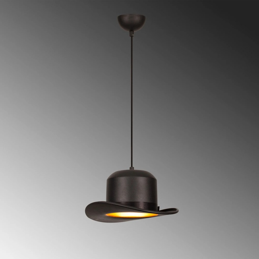 Candeeiro de Teto Sivani – Preto – Diâmetro 30 cm, Altura 114 cm