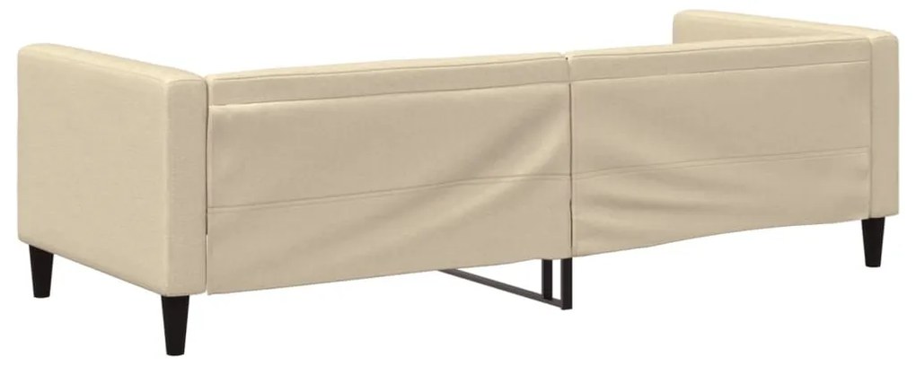 Sofá-cama 80x200 cm tecido cor creme