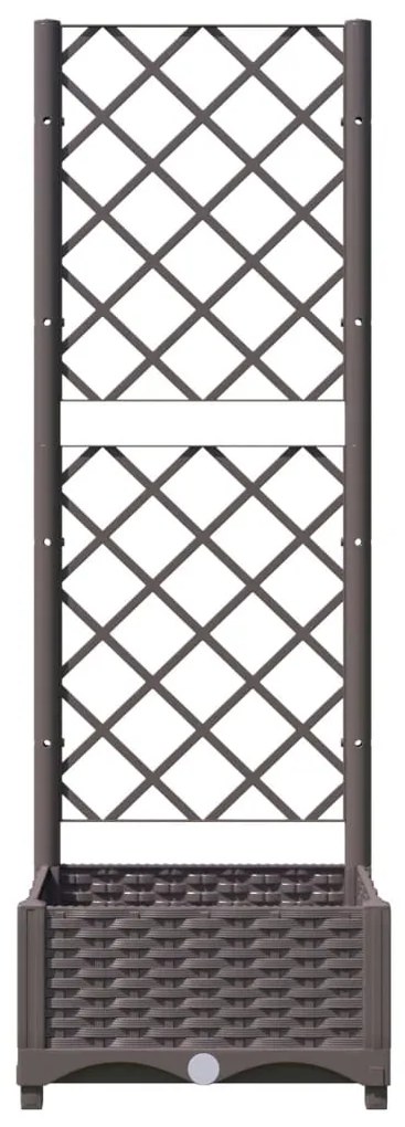 Vaso/floreira jardim c/ treliça 40x40x121,5 cm PP castanho