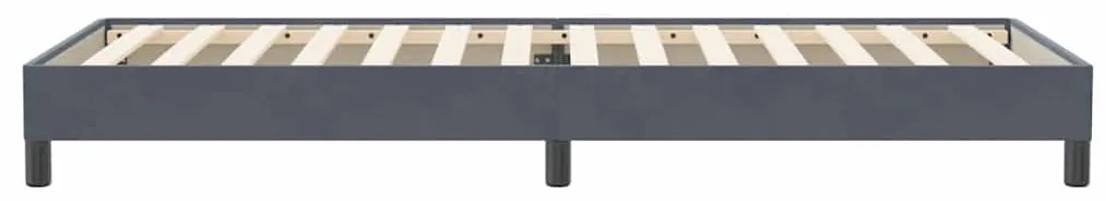 Cama com molas sem colchão 90x220 cm veludo cinzento-escuro