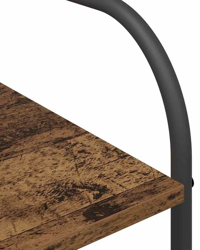Cabide para Roupas com Prateleiras de Madeira Antiga 120x44x160 cm