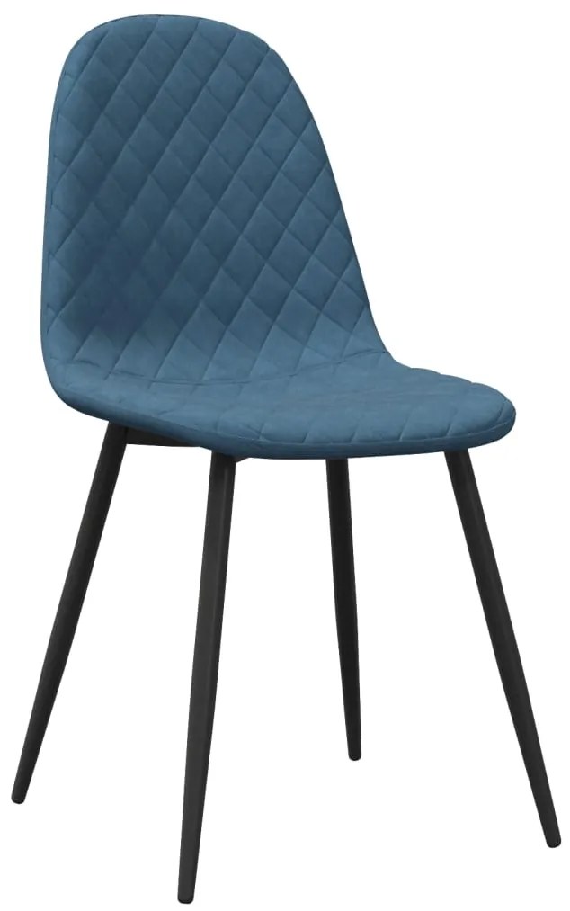 Cadeiras de jantar 4 pcs veludo azul