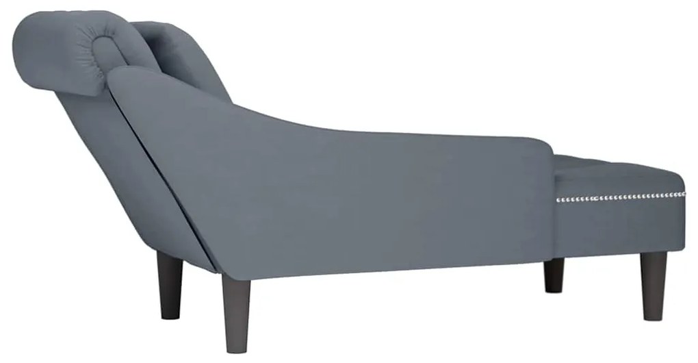 Chaise lounge c/ almofada/apoio de braços direito veludo