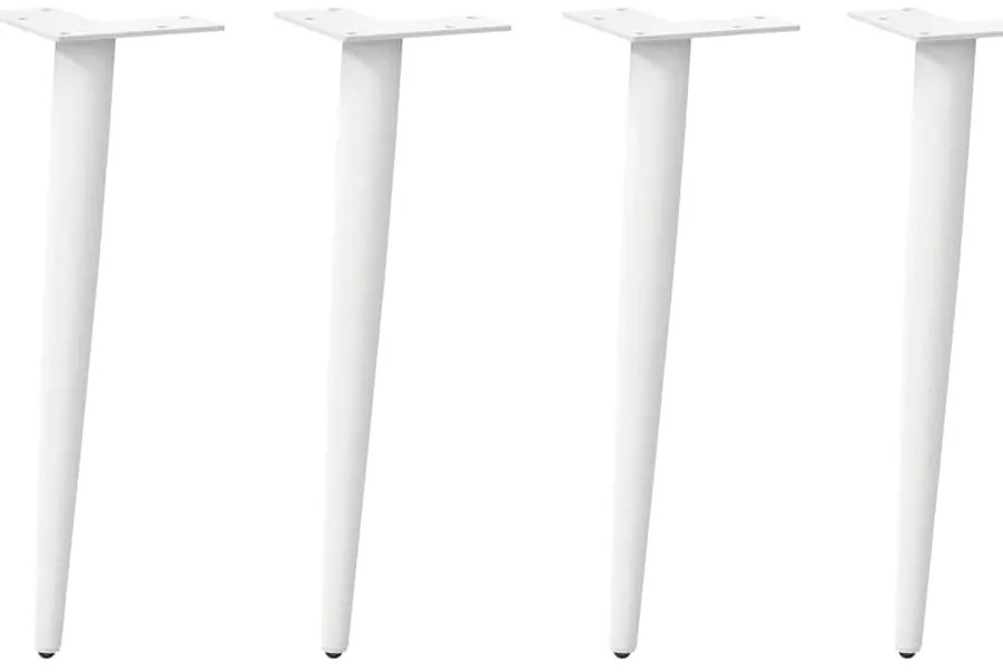 vidaXL Pés para mesa de centro formato cônico 4 peças branco 42-43 cm aço