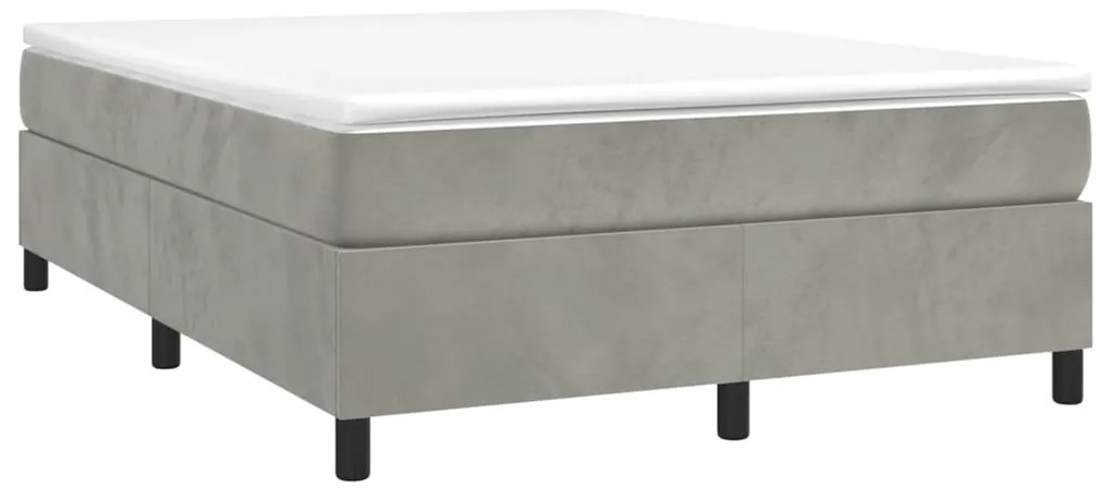 Estrutura de cama sem colchão 140x190 cm veludo cinzento-claro
