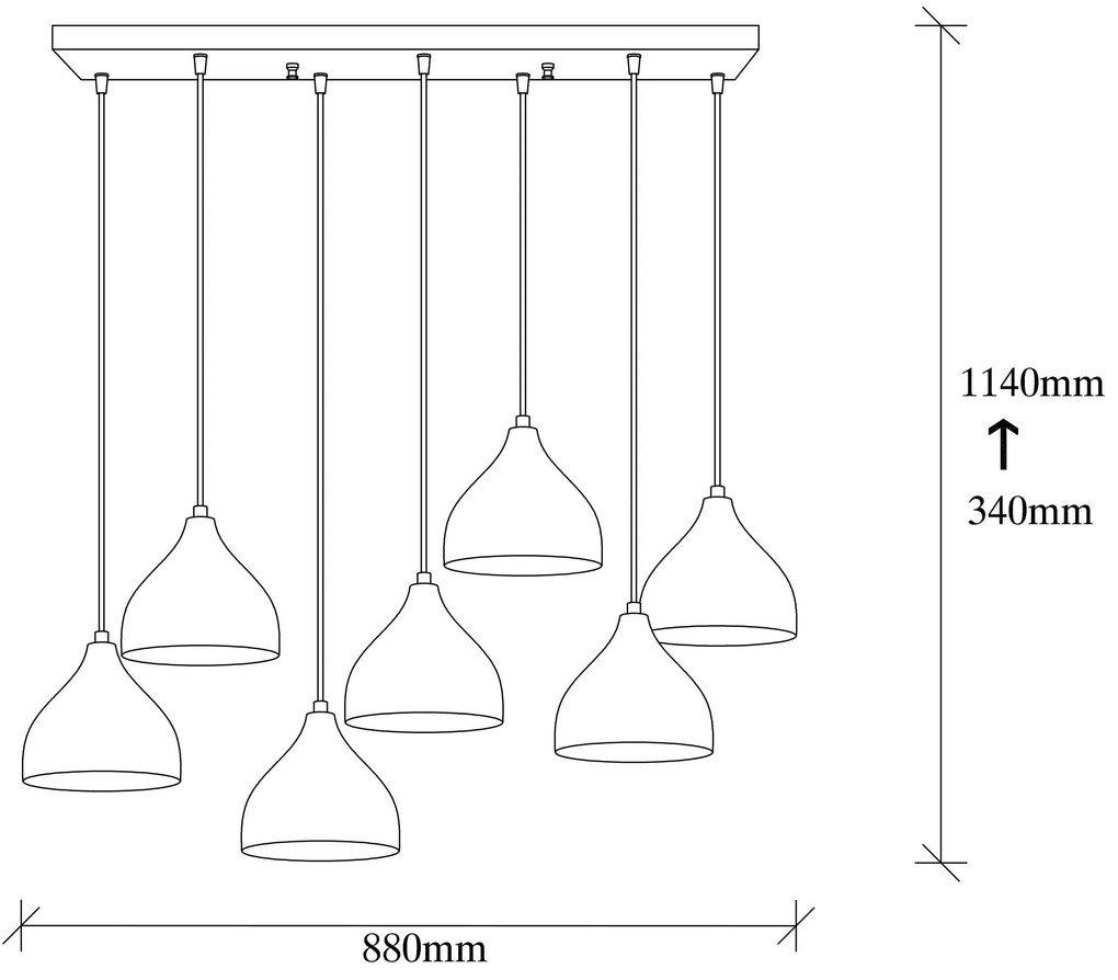 Candeeiro Chandelier Tattoo – Preto – 88 x 40 cm