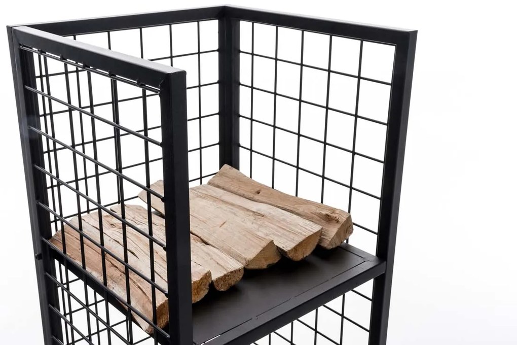 Suporte para lenha Forrest 40 x 40 x 120 Preto