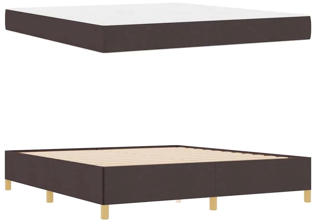 Cama Box Outros Marrom Escuro e Branco 180 x 200 cm tecido