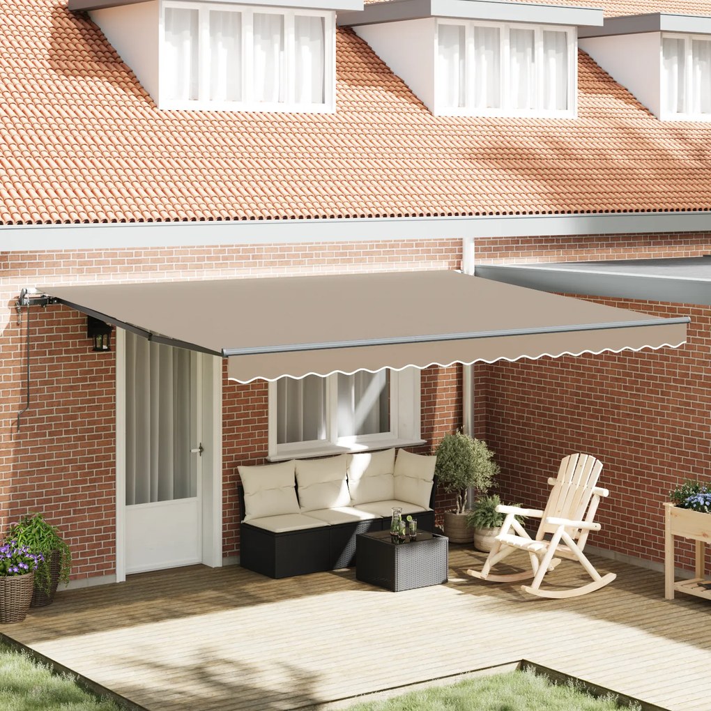 Toldo Retrátil Automático vidaXL Bege 450x300 cm
