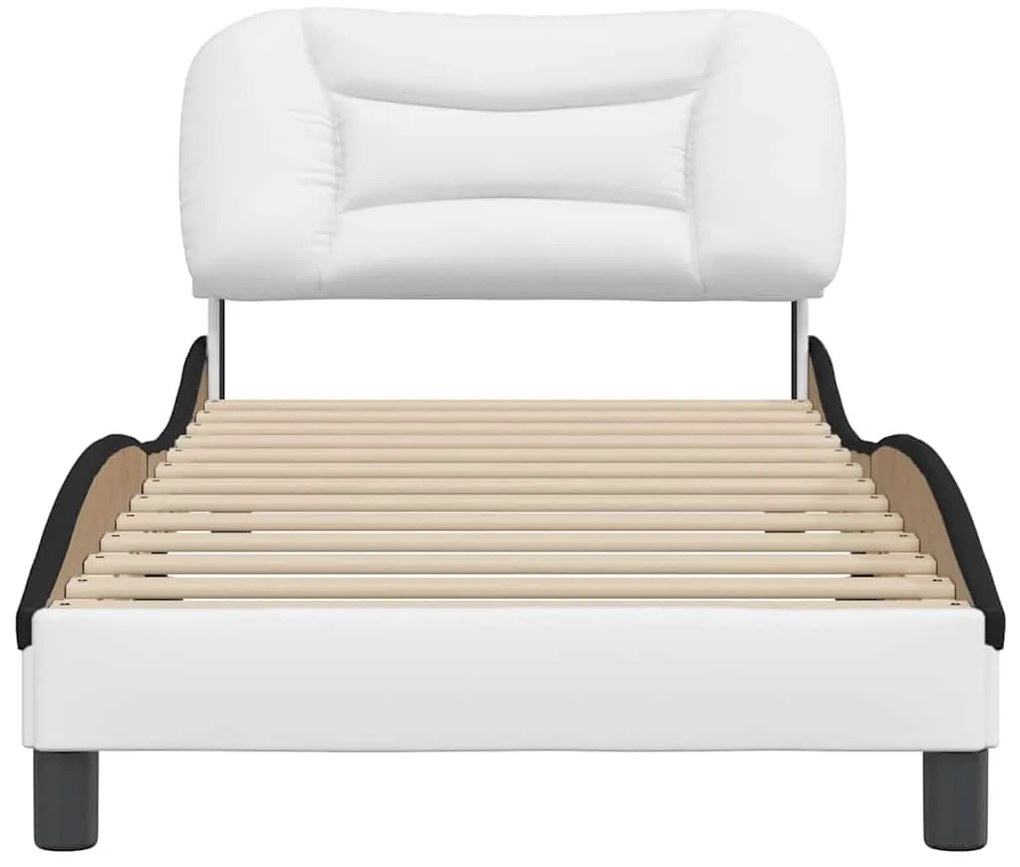 Estrutura de cama c/ cabeceira couro artificial 90x190cm