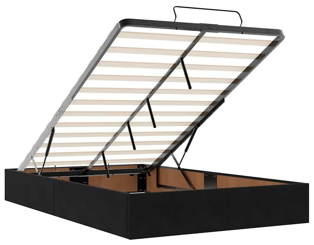Estrutura de cama otomana com colchões 120x200 cm veludo preto