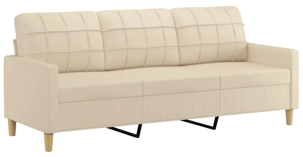 2 pcs conjunto de sofás com almofadas tecido cor creme