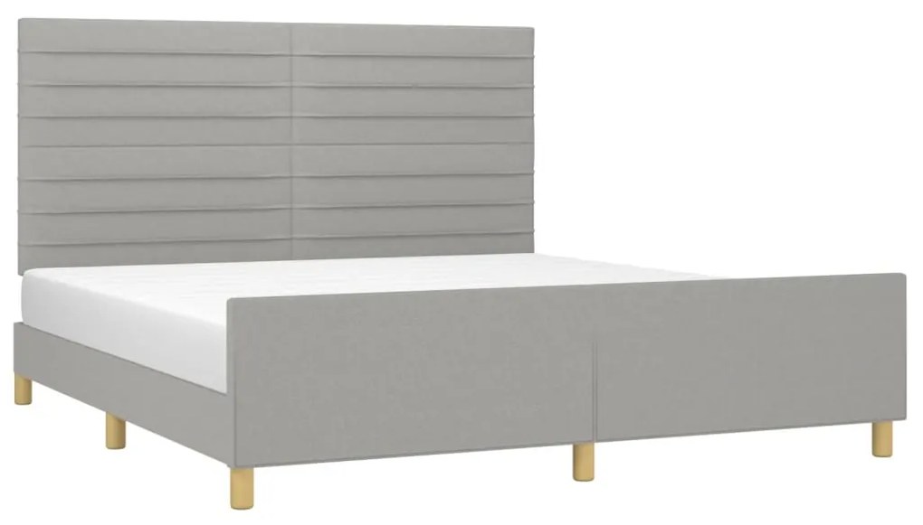 Estrutura de cama sem colchão 160x200 cm tecido cinzento-claro