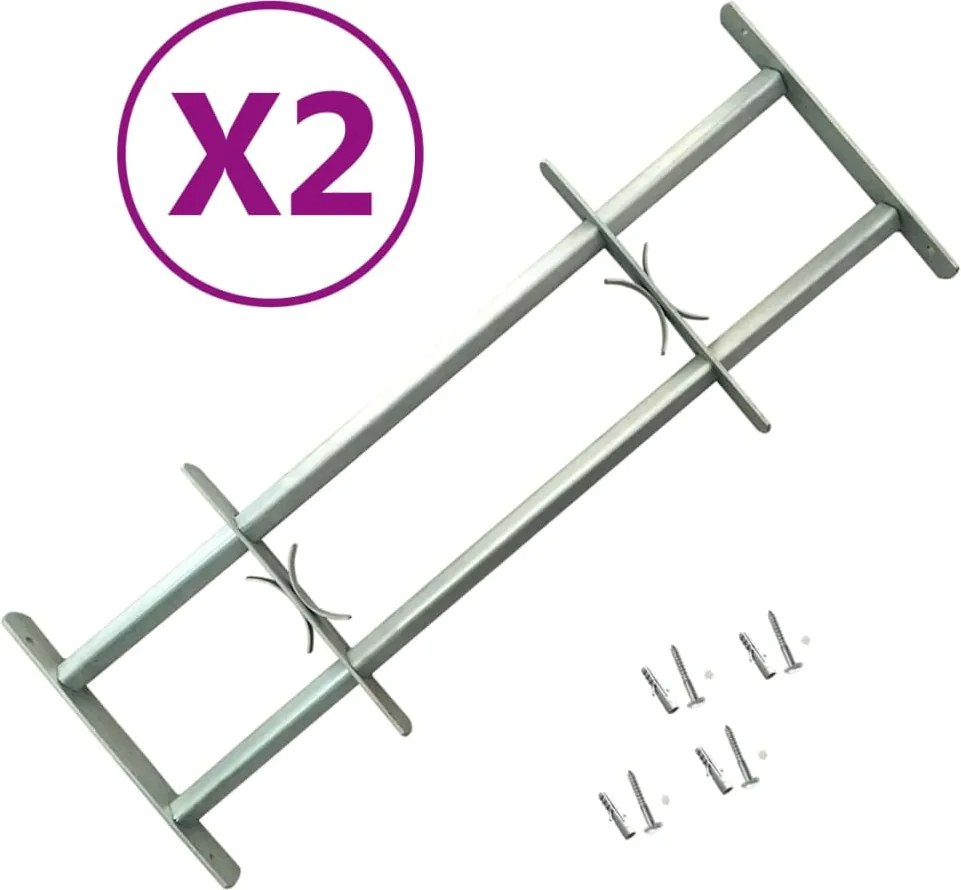 vidaXL Grades de segurança ajustáveis para janelas 2 pcs 1000-1500 mm
