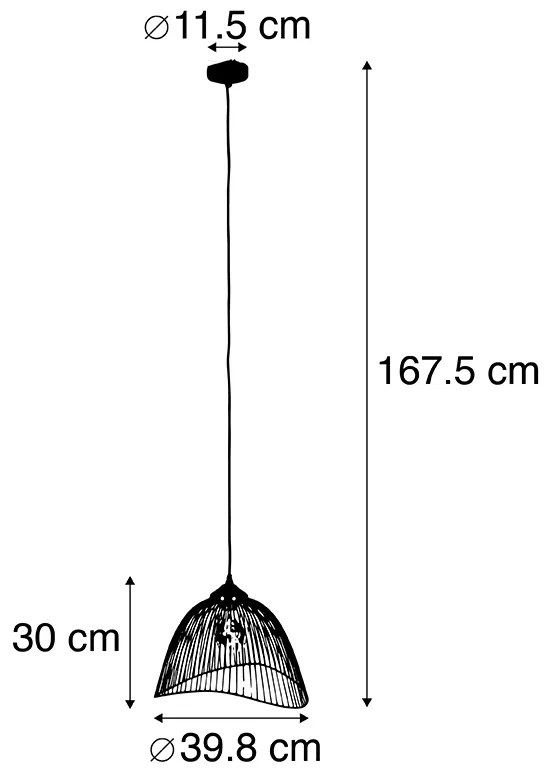 Candeeiro de suspensão design latão 39,8 cm - Pia Design