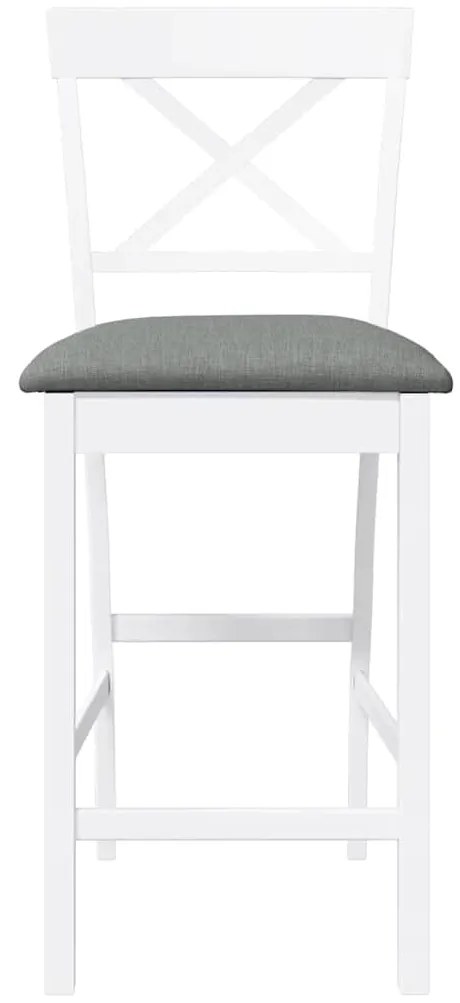 Bancos de bar com almofadões 2pcs madeira de seringueira maciça