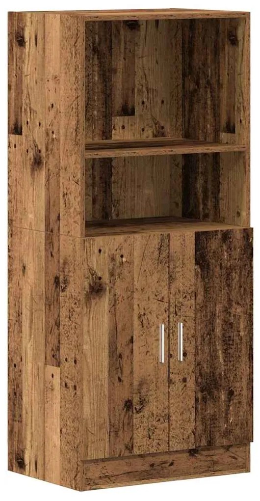 2 pcs armário de cozinha conjunto deriv. madeira madeira velha