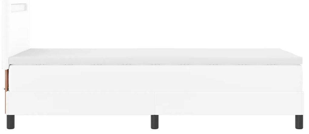 Cama Box Spring vidaXL com colchão Branca Solteiro Couro Sintético